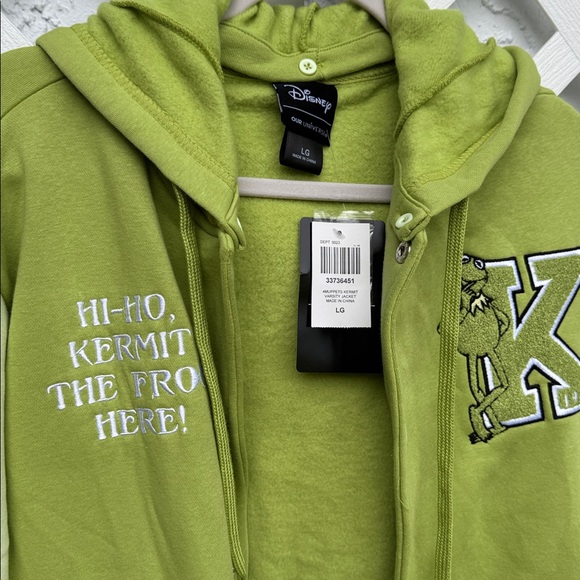Our Universe Disney Kermit Green Zip Up - Picture 3 of 6